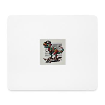 Skater-Saurus Rex - Mousepad (Querformat) - Weiß - Vorne