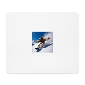 Sloth Wanderer Snowboarder - Tapis de souris (format paysage) - blanc - Devant