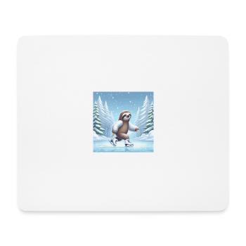 Sloth Wanderer Eislaufen - Mousepad (Querformat) - Weiß - Vorne