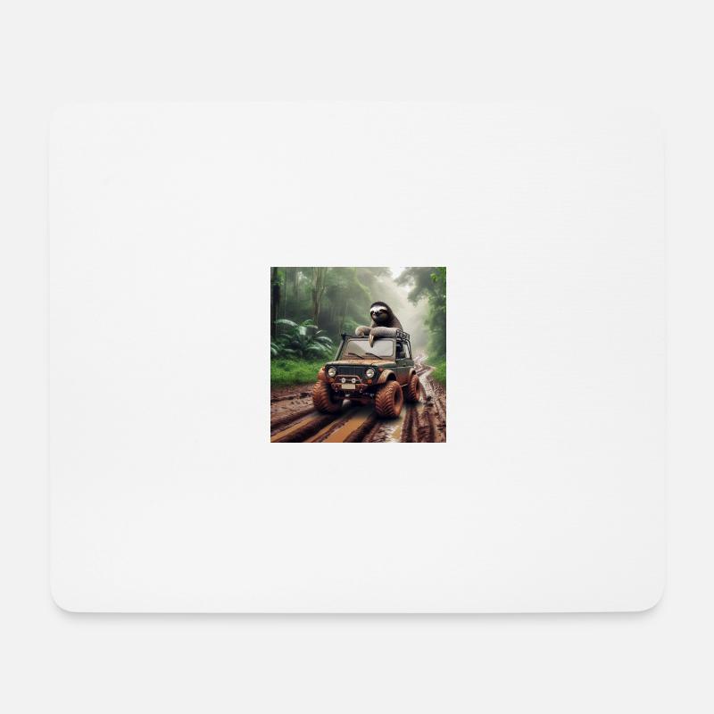 Faultier Wanderer 4x4 - Mousepad (Querformat) - Weiß