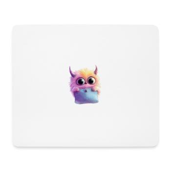 Fluffy Monster - Mousepad (Querformat) - Weiß - Vorne
