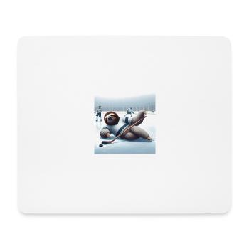 Sloth Wanderer Eishockey - Mousepad (Querformat) - Weiß - Vorne