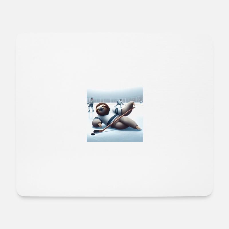 Sloth Wanderer Eishockey - Mousepad (Querformat) - Weiß