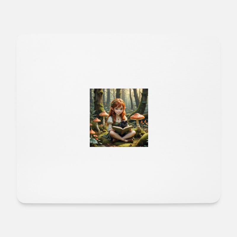 Elfe mit Fliegenpilzen - Mousepad (Querformat) - Weiß