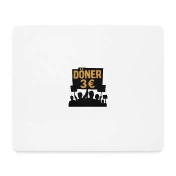 Döner 3€ - Mousepad (Querformat) - Weiß - Vorne