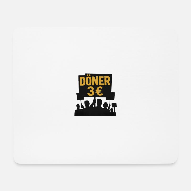 Döner 3€ - Mousepad (Querformat) - Weiß