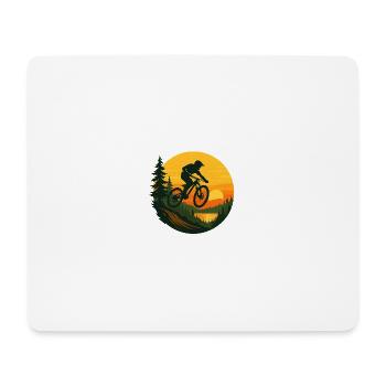 Downhill Whip – Sunset Jump in the forest - Mouse Pad (horizontal) - white - Front
