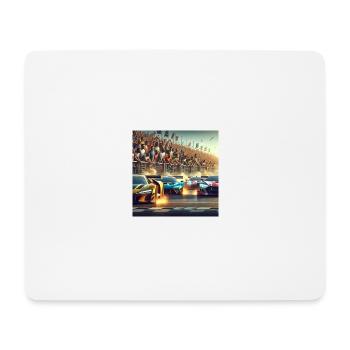 Race cars near finish - Mouse Pad (horizontal) - white - Front
