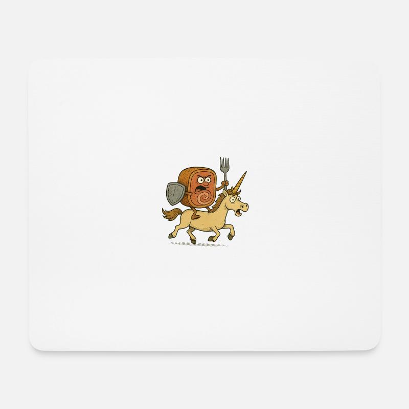 Wurstbrötchen Ritter - Mousepad (Querformat) - Weiß