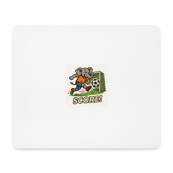 Elephant Playing Soccer – Funny Kids Design - Mouse Pad (horizontal) - white - Front