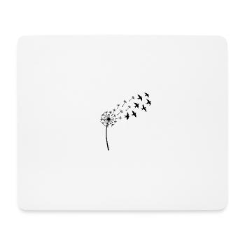 Freiheit im Wind – Löwenzahn & Vögel - Mousepad (Querformat) - Weiß - Vorne