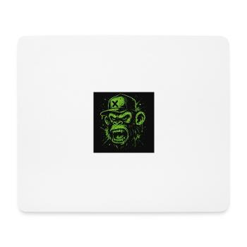 Affe grün/schwarz - Mousepad (Querformat) - Weiß - Vorne