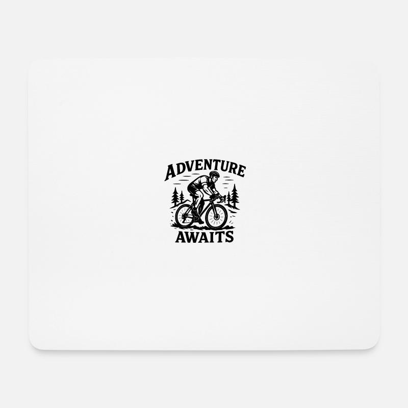 Gravel Bike adventure - Mousepad (Querformat) - Weiß
