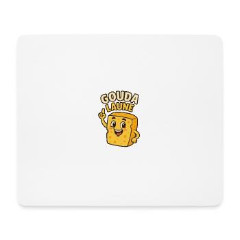 Gouda Laune – Lustiges Käse Cartoon Shirt - Mousepad (Querformat) - Weiß - Vorne