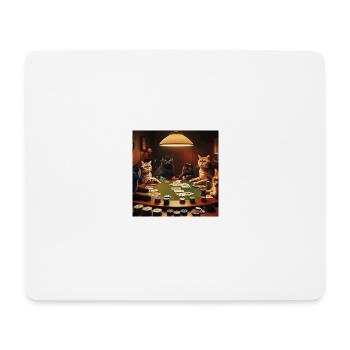 Des chats jouant au poker - Tapis de souris (format paysage) - blanc - Devant