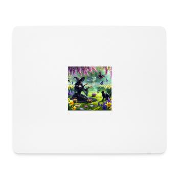 Witch in Spring Meadow - Mouse Pad (horizontal) - white - Front
