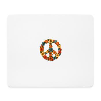 Blumiges Peace Symbol - Mousepad (Querformat) - Weiß - Vorne