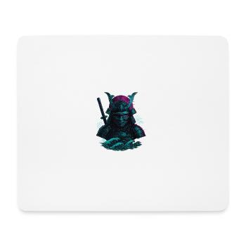Glitch Samurai – The Digital Warrior - Mouse Pad (horizontal) - white - Front