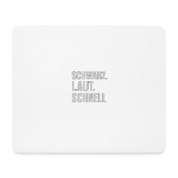 Schwarz Laut Schnell - Mousepad (Querformat) - Weiß - Vorne