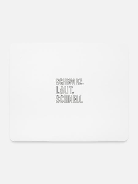Schwarz Laut Schnell - Mousepad (Querformat) - Weiß