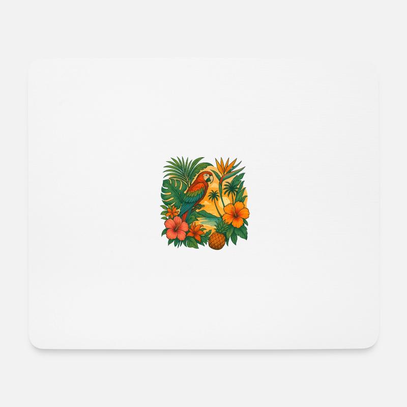 Tropische Collage - Mousepad (Querformat) - Weiß
