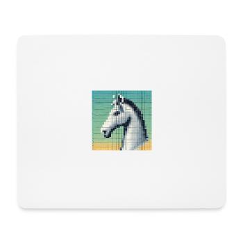 2024 Pferd NFT Kopf Comic Hochauflösung - Mousepad (Querformat) - Weiß - Vorne