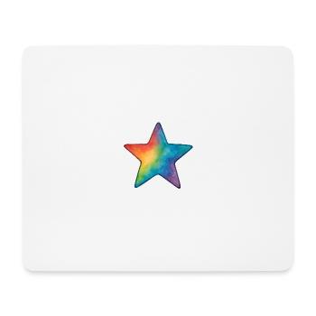 Watercolor Star – Colorful Star in Watercolor Style - Mouse Pad (horizontal) - white - Front