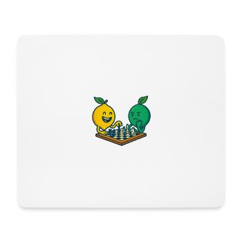 Duel d’échecs - citron contre citron vert - Tapis de souris (format paysage) - blanc - Devant
