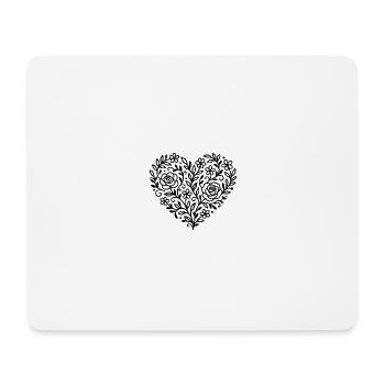 Floral Herz - Mousepad (Querformat) - Weiß - Vorne