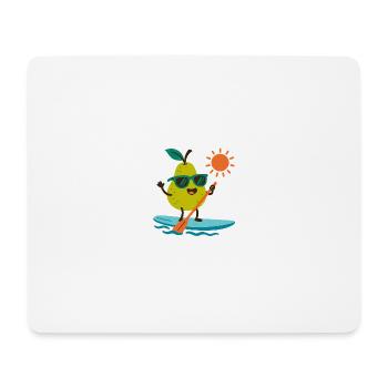 Sportliche Birne - Mousepad (Querformat) - Weiß - Vorne