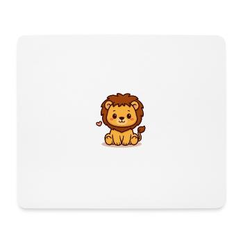 Petit lion – Courageux et mignon - Tapis de souris (format paysage) - blanc - Devant