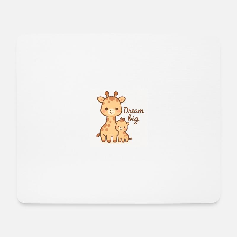 Stand Tall, Little One – Cute Kawaii Giraffe - Mouse Pad (horizontal) - white