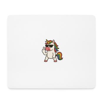 Mittelfinger Einhorn - Mousepad (Querformat) - Weiß - Vorne