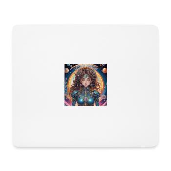 Prinzessin mit Heiligenschein im All - Mousepad (Querformat) - Weiß - Vorne