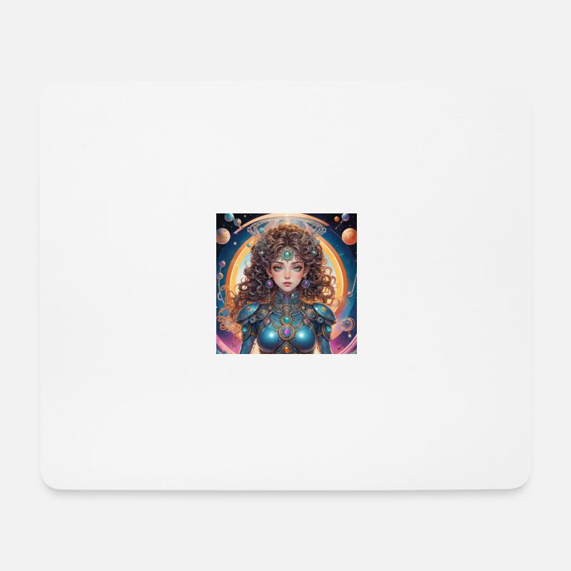 Prinzessin mit Heiligenschein im All - Mousepad (Querformat) - Weiß