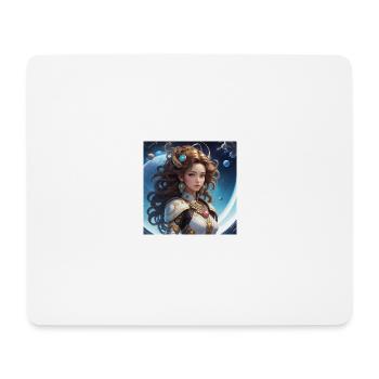 La reine de l’espace sur fond de planètes - Tapis de souris (format paysage) - blanc - Devant