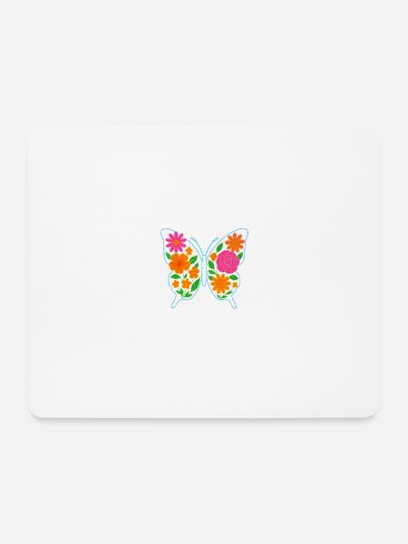 Mariposa/Schmetterling Floral - Mousepad (Querformat) - Weiß