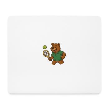 Ours de tennis - Tapis de souris (format paysage) - blanc - Devant