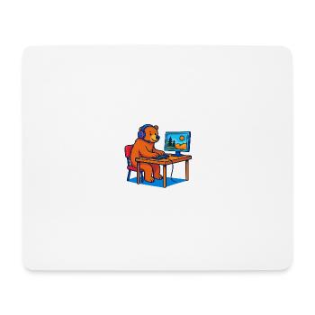Computer Bear - Mouse Pad (horizontal) - white - Front