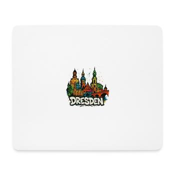 Dresden Skyline Graffiti - Mousepad (Querformat) - Weiß - Vorne
