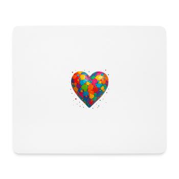 Herz Farbenfroh - Mousepad (Querformat) - Weiß - Vorne