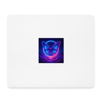 Neon Print Butterfly - Mousepad (Querformat) - Weiß - Vorne