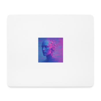Futuristischer Kopf im Digital Stil - Mousepad (Querformat) - Weiß - Vorne