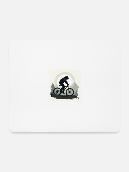 MTB in den Bergen und Wäldern. - Mousepad (Querformat) - Weiß