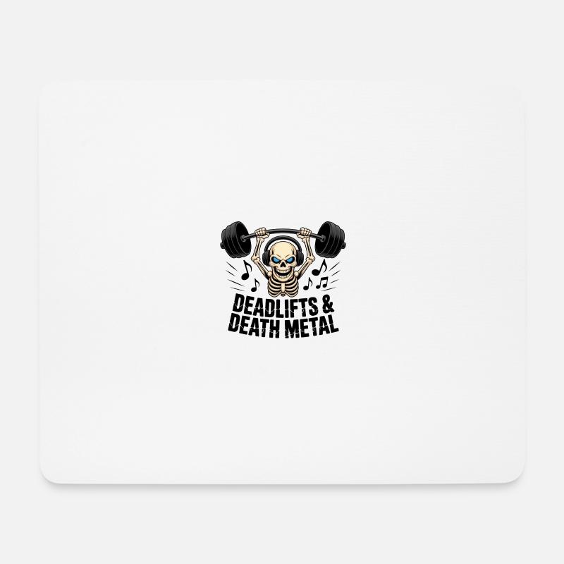 Deadlifts & Death Metal - Mouse Pad (horizontal) - white