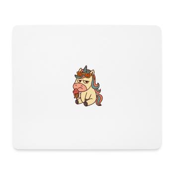 Einhorn mit Eis - Mousepad (Querformat) - Weiß - Vorne