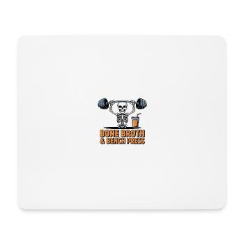 Bone Broth & Bench Press - Mouse Pad (horizontal) - white - Front