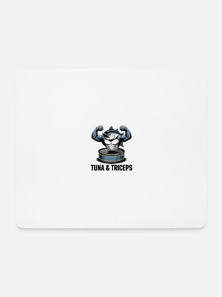 Tuna & Triceps Gym - Mousepad (Querformat) - Weiß
