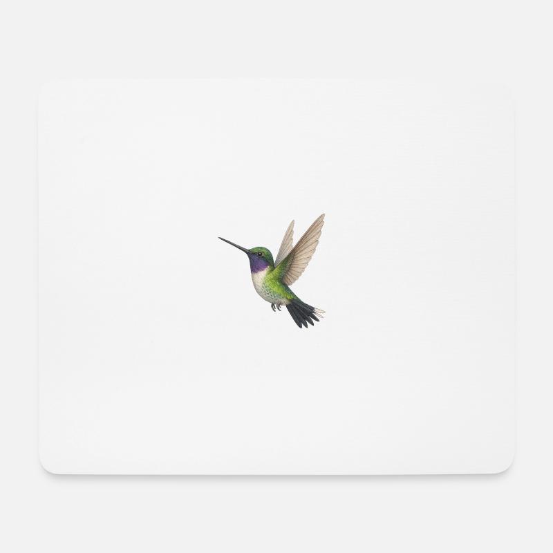 Smaragd-Kolibri mit violettem Glanz - Mousepad (Querformat) - Weiß
