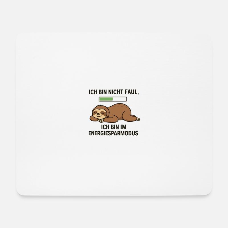 Faultier im Energiesparmodus - Mousepad (Querformat) - Weiß